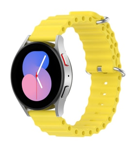Samsung Galaxy Watch Gear S2 3 41 42 Active 2 40 44 mm Kordon Ocean Silikon Kord (Sarı)