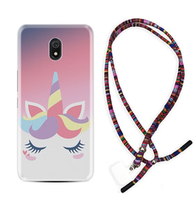 Xiaomi Redmi 8A 8 Pro 9C 9T 10C 11T Pro Kılıf Boyun Asklı Rasta Silikon Sweety Unicorn 1737
