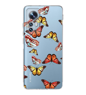 PrintiFy Xiaomi Mi 12 Pro ile Uyumlu 1mm Slim Fit Water Color 2 Baskılı Şeffaf  Kılıf