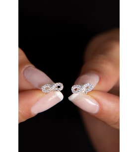 Elika Silver Kadın Sonsuzluk Model 925 Ayar Gümüş Küpe