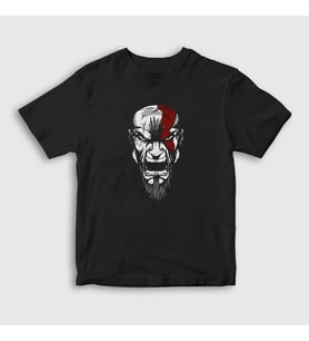 Presmono Unisex Çocuk Siyah Rage Kratos God Of War T-Shirt 410712tt