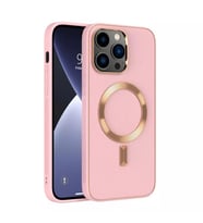 Apple iPhone 11 PRO Kılıf Magsafe Wireless Kablosuz Şarj Uyumlu Suni Deri Hibrit Kapak (Pembe)