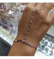  Gümüş baget taşlı şahmeran bileklik nz46r9