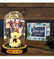 Kişiye Özel Tasarlanacak Led Işıklı Fanus Hediyesi Premium Hediye (Model 1)