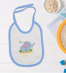 BK Kids Kişiye Özel Mavi Bebek Mama Önlüğü - Model 151