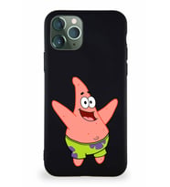 Apple iPhone 11 Pro Soft Premier Kapak Patrick Yıldız Tasarımlı Silikon Kılıf - Siyah (Şeffaf)