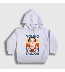 Presmono Unisex Çocuk Beyaz Dizi Young Sheldon Cooper Kapüşonlu Sweatshirt 507942tt