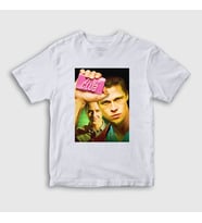 Presmono Unisex Çocuk Beyaz Cover Film Dövüş Kulübü Fight Club T-Shirt 245107tt (Beyaz)