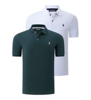 İKİLİ SET T8561 DEWBERRY ERKEK TSHIRT-BEYAZ-HAKİ (Karışık)