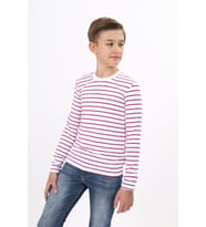Toontoy Unisex Çocuk Çizgili Tişört (Mürdüm)
