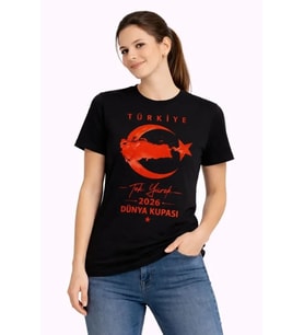 TÜRKİYE Ay Yıldız 2026 Dünya Kupasi Taraftar Forma T-Shirt - Siyah