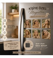 6'lı Kare Fotoğraf Magneti Kız Çocuğuna Kişiselleştirilebilir Çocukluk Anıları Hediye Seti