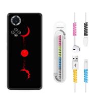 Huawei Nova Y70 Y90 Nova 9 SE  Kılıf Kablo Koruma Spiral Silikon Red Moon 1710