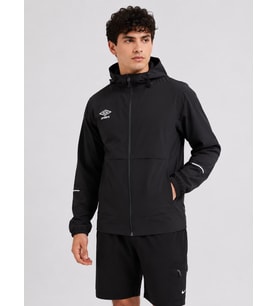 UMBRO Milo Hooded Erkek Siyah Fermuarlı Kapüşonlu Spor Sweatshirt - FC0501
