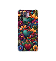 PrintiFy Oppo Reno5 Lite ile Uyumlu Düşlerin Dansı Serisi Çiçeklerin Dansı Tasarımlı Uv Baskılı Köşe Korumalı Antişok Kılıf