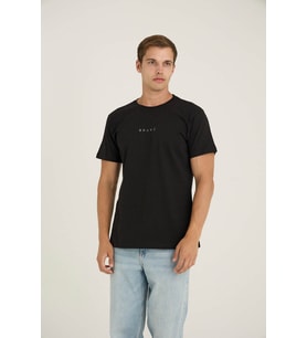 Erkek O Yaka T-Shirt Şık Tasarım (Siyah)
