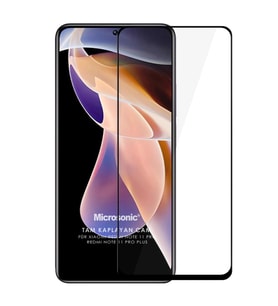 Microsonic Xiaomi Redmi Note 11 Pro Plus Tam Kaplayan Temperli Cam Ekran Koruyucu Siyah