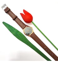 Marlas Retro Kadın Saati, Vintage Tasarım, Klasik, Rose Gold Rengi, Minimal, Kayışlı, Siyah Kadran