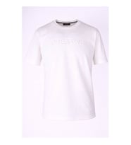 Trender 26YSS9000029 Beyaz Erkek T-Shirt Modal 0 Yaka Gofre Baskılı
