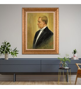 Altın Paspartulu Atatürk  Çerçeveli Tablo C285 (Gold)