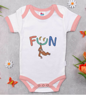 BK Kids Fun Tasarımlı Pembe Bebek Body Zıbın-1