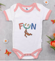 BK Kids Fun Tasarımlı Pembe Bebek Body Zıbın-1
