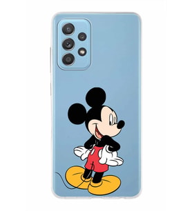 Samsung Galaxy A52  Kapak Mickey Mouse Tasarımlı Şeffaf Silikon Kılıf