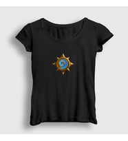 Presmono Kadın Siyah Hearthstone Warcraft Oyun Logo T-Shirt 421393tt