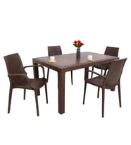 Mandella Elit Rattan 90x150 4 kişilik Nirvana Koltuk Masa Takımı Kahverengi