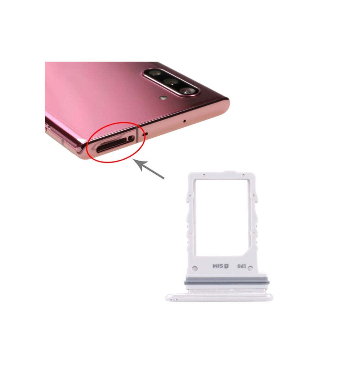 Samsung Galaxy Note 10 5G Sim Kart Tepsisi (Beyaz)