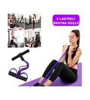 Body Trimmer Egzersiz Aleti El Ayak Egzersiz 6 Lastikli Direnç Lastiği Karın Kası Çalıştırma Aleti Esktra Güçlü