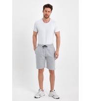 Regular Fit Yanları Cepli Rahat Kesim Erkek Şort (Gri)