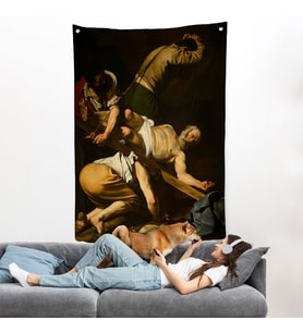 Caravaggio - Aziz Petrus'un Çarmıha Gerilmesi Duvar Örtüsü - Crucifixion of Saint Peter-8106