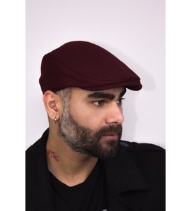 erkek kasket şapkası-9992-bordo