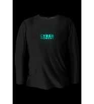 Cyber Monday Baskılı Uzun Kollu Bisiklet Yaka Erkek Siyah T-Shirt