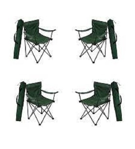 Kamp Sandalyesi Yeşil 4'lü Set