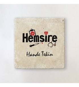 Kişiye Özel Hemşirelere Özel Taş Bardak Altlığı