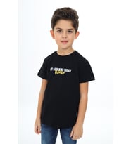 Toontoy Erkek Çocuk Positive  Baskılı Tişört (Siyah)