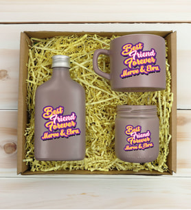 BK Gift Kişiye Özel İsimli DTF Best Friend Temalı Mat Gri Kahve Fincanı & Kolonya & Mum Hediye Seti-3, Arkadaşa Hediye, Doğum Günü Hediyesi
