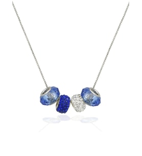 925 Ayar Gümüş Azure Elegance Charm Kolye (Mavi)