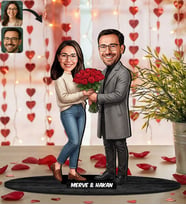 BK Gift Kişiye Özel Sevgili Karikatürlü Ahşap Biblo -31, Fotoğraftan Karikatür, Sevgililer Günü Hediyesi, Ev Hediyesi