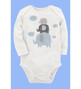 Organik Baskılı Pamuklu Unisex Bebek Body UZUNKOLE46
