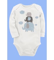 Organik Baskılı Pamuklu Unisex Bebek Body UZUNKOLE46