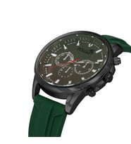Polo Air Silikon Kordon Renkli Cam Erkek Kol Saati Koyu Yeşil Siyah Renk PL-0986E5x (Yeşil-Siyah)