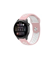 Watch 22mm Spor Delikli Kordon - Pembe-beyaz