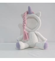 Unicorn Fotoğraf Çerçevesi Amigurumi Organik Oyuncak