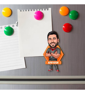 Erkek Hakem Karikatürlü Buzdolabı Magneti