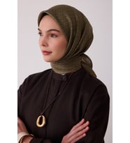Monogram Desen %100 Twill İpek Eşarp BE18