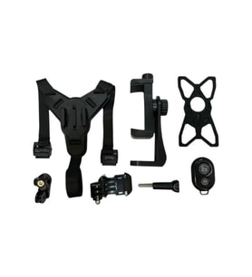 Motobir Motosiklet Kask Çene Bağlantılı Telefon ve Aksiyon Kamera Tutucu Full Set Kumandalı