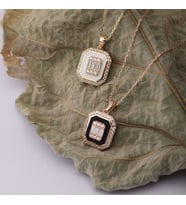 Baget Altın Kolye 14K Gold Mineli